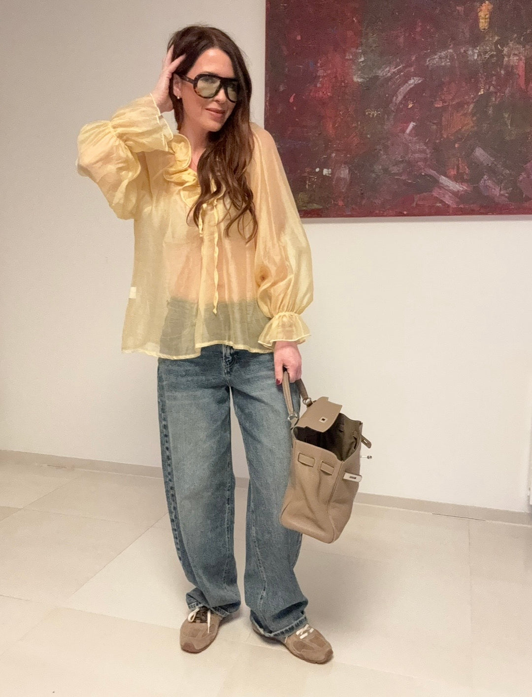 Verspielte Bluse - Gelb