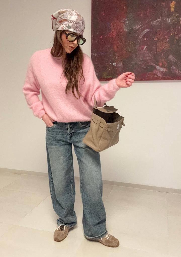 Mohair-Pullover - Rosa