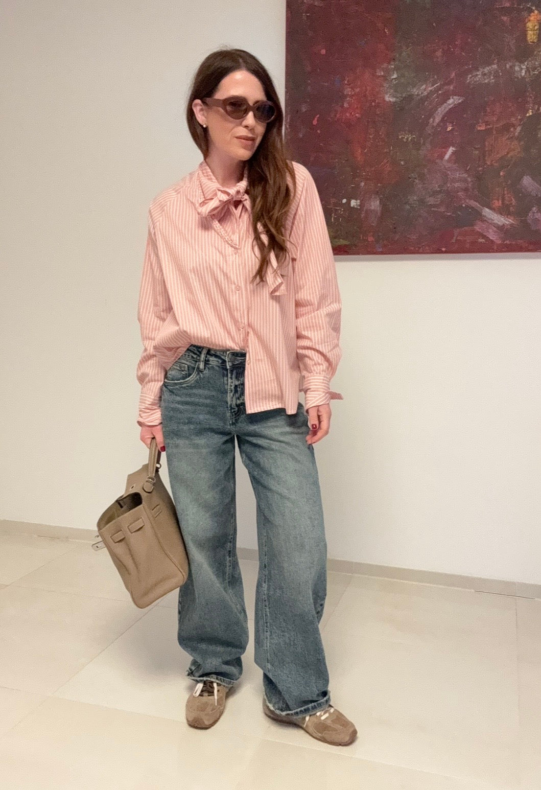 Bluse mit Schleife - Rosa