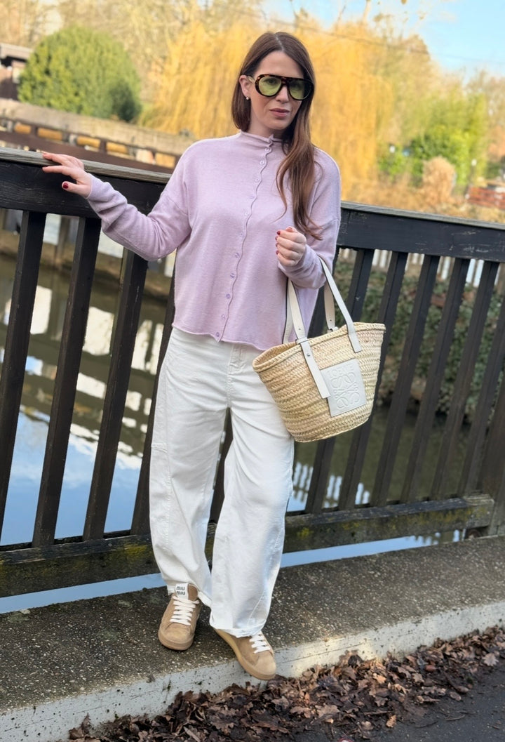 Cardigan mit Kaschmir - Flieder