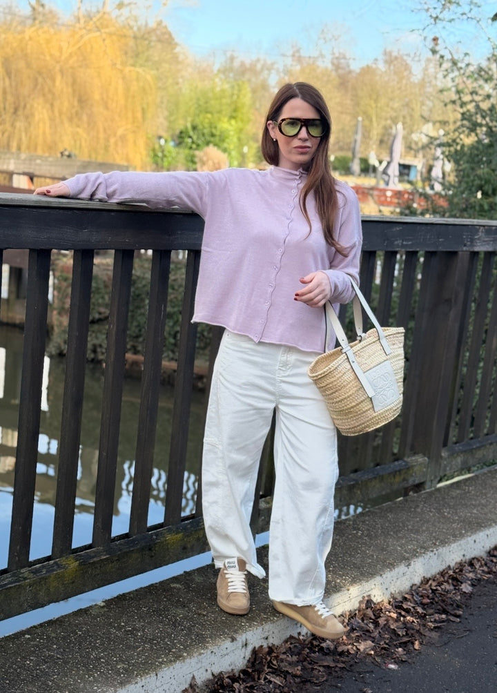 Cardigan mit Kaschmir - Flieder