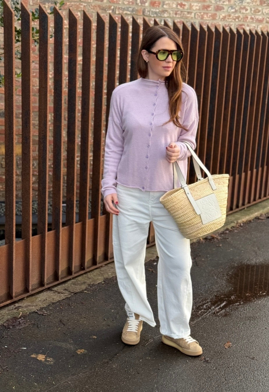 Cardigan mit Kaschmir - Flieder
