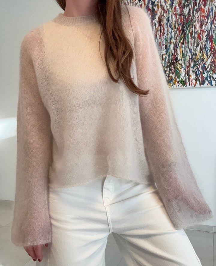 Dünner Mohairpullover - Beige