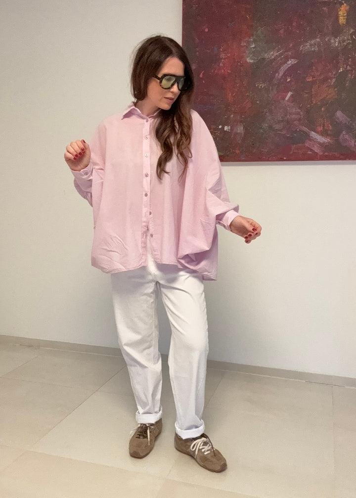 Luftige Oversize-Bluse - Flieder