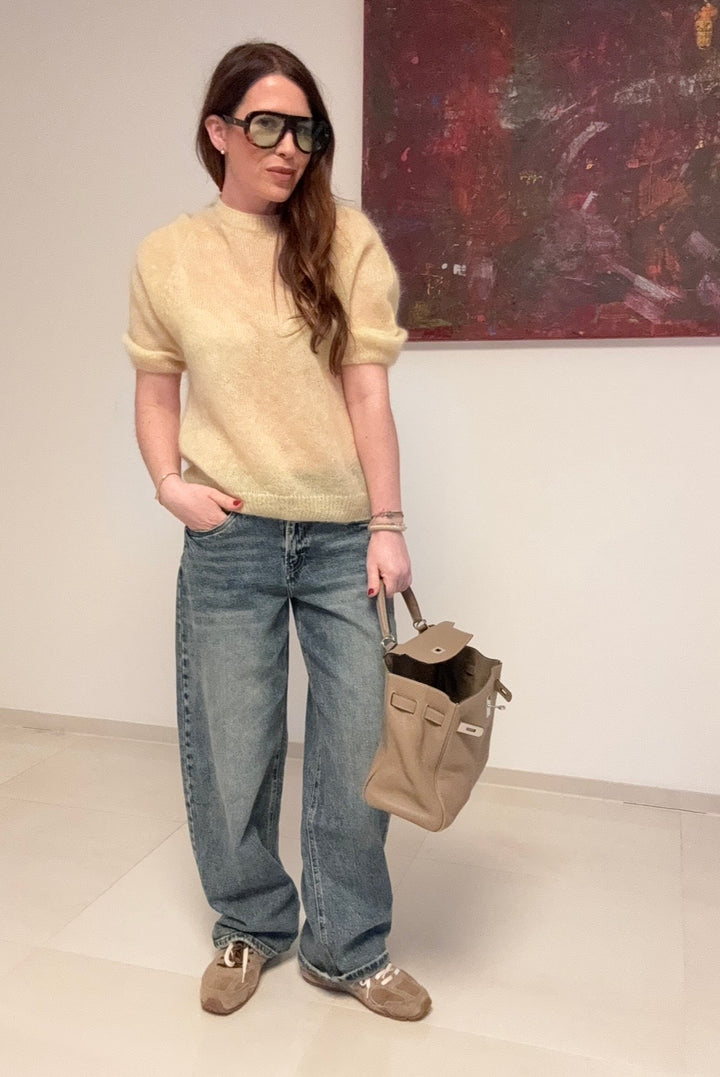 Dünnes Mohairshirt - Gelb