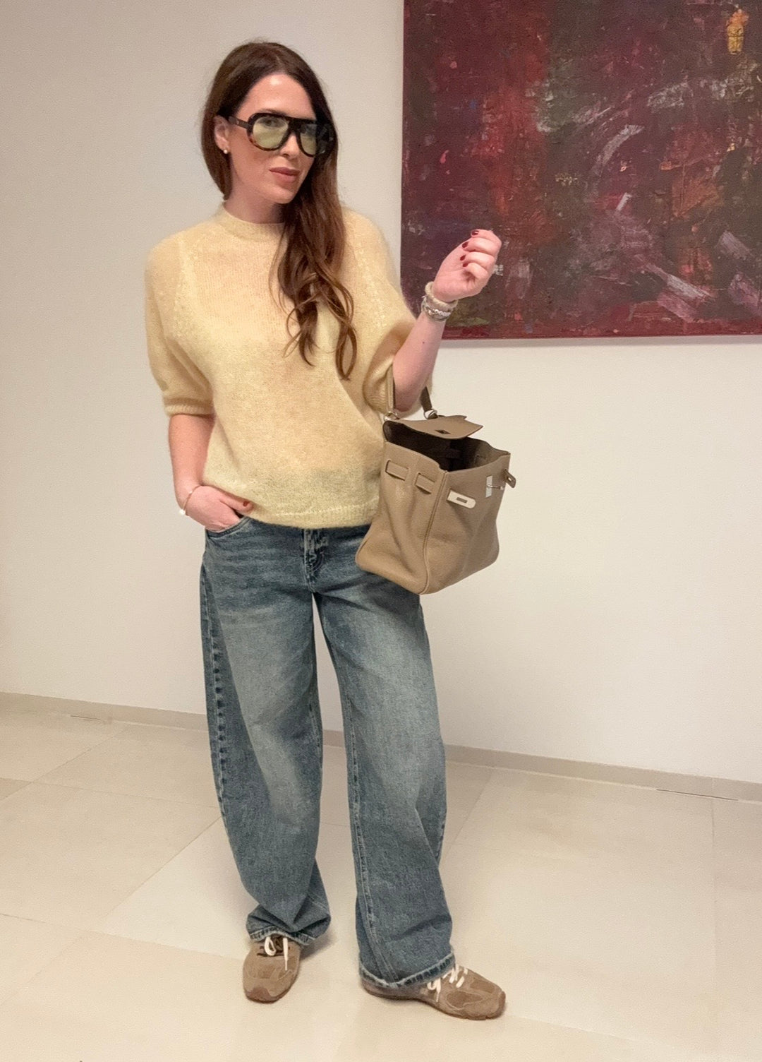 Dünnes Mohairshirt - Gelb