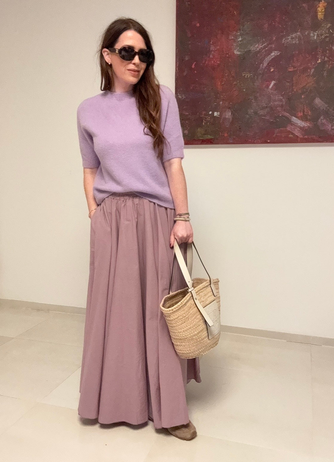 Rock aus Baumwolle - Flieder