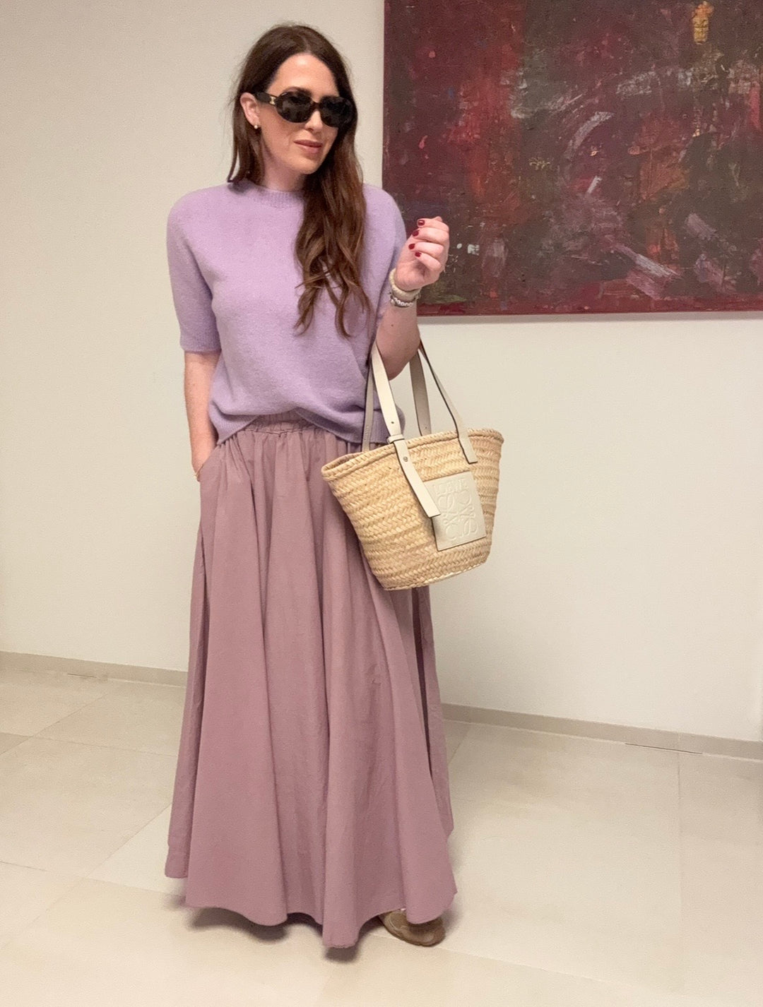 Rock aus Baumwolle - Flieder