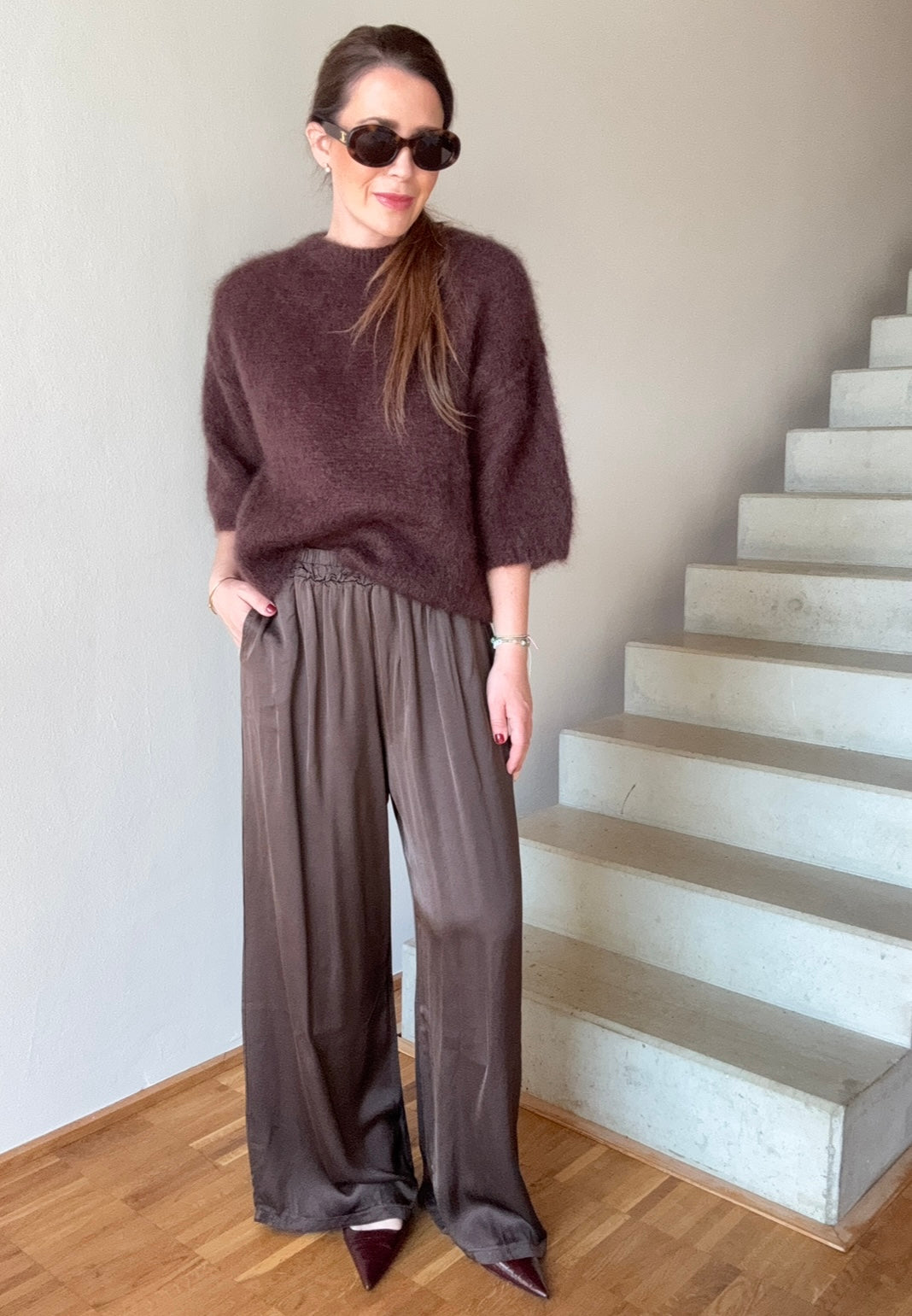 Satinhose - Schoko