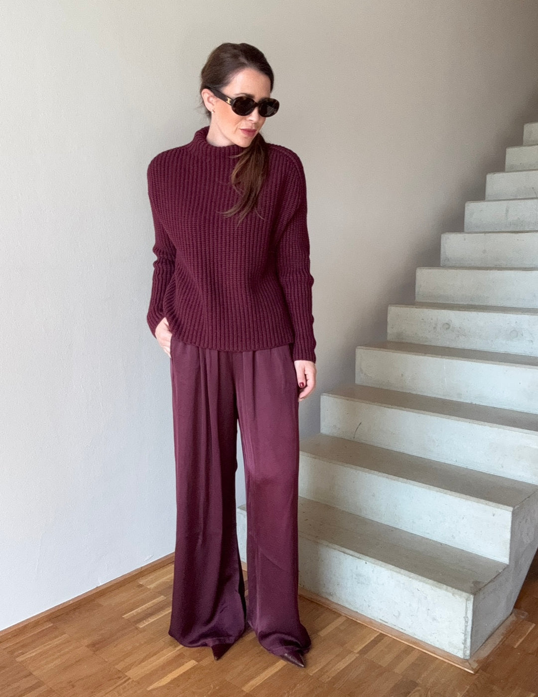 Strickpullover - Burgunder