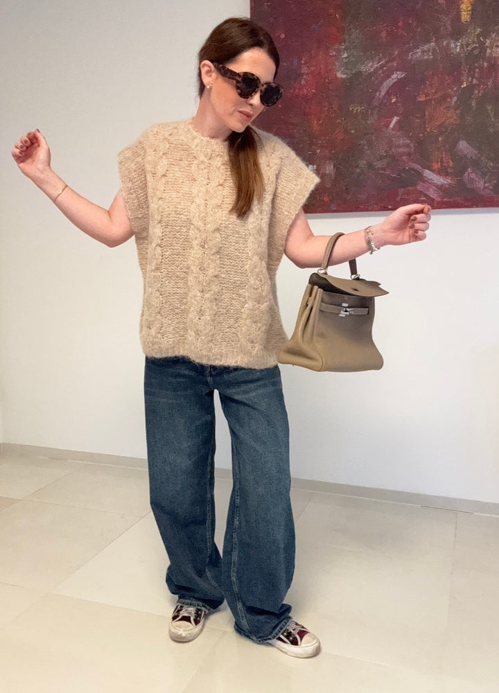 Pullunder mit Zopfmuster