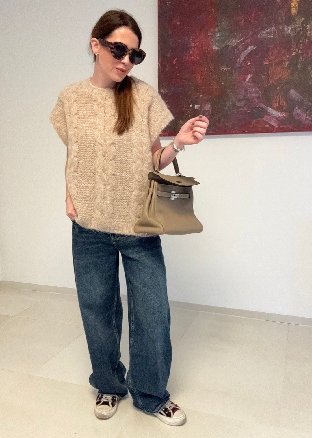 Pullunder mit Zopfmuster