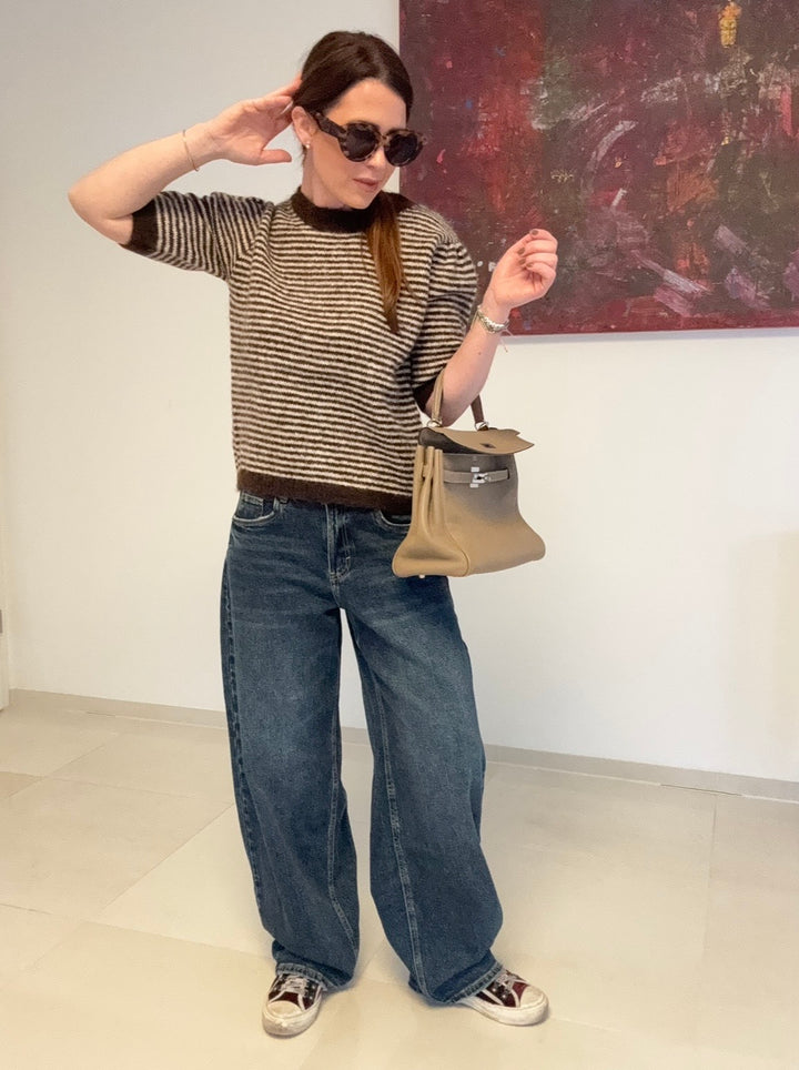 Gestreiftes Shirt - Braun