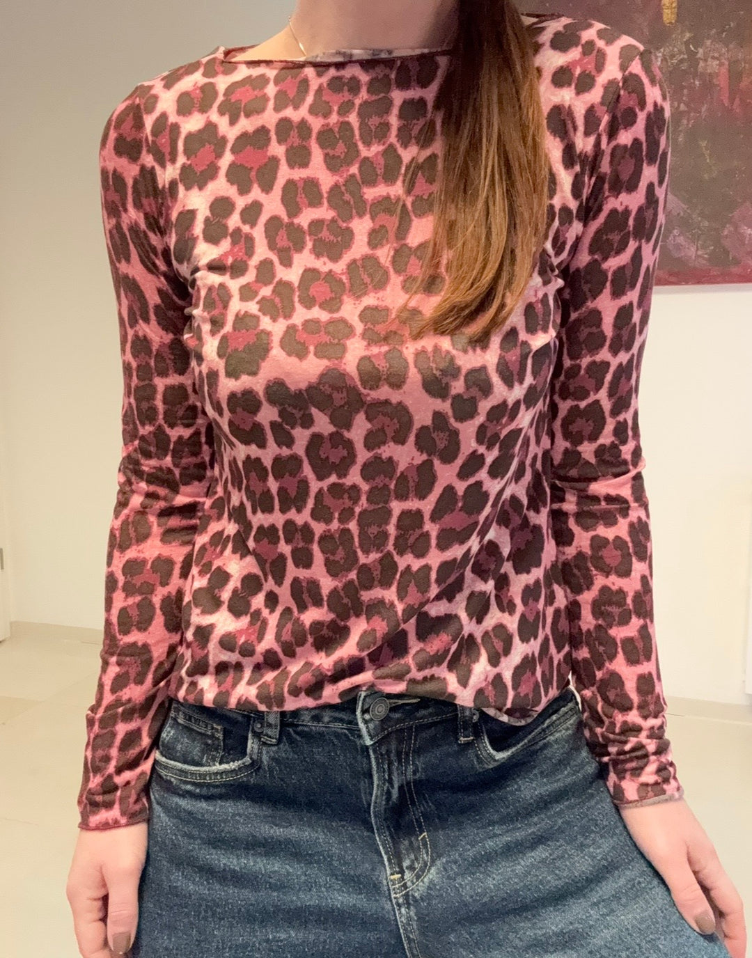 Dünnes Shirt mit Kaschmir - Burgunder