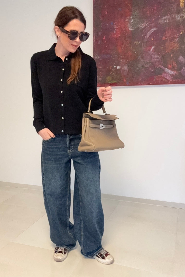 Basic-Cardigan - Schwarz