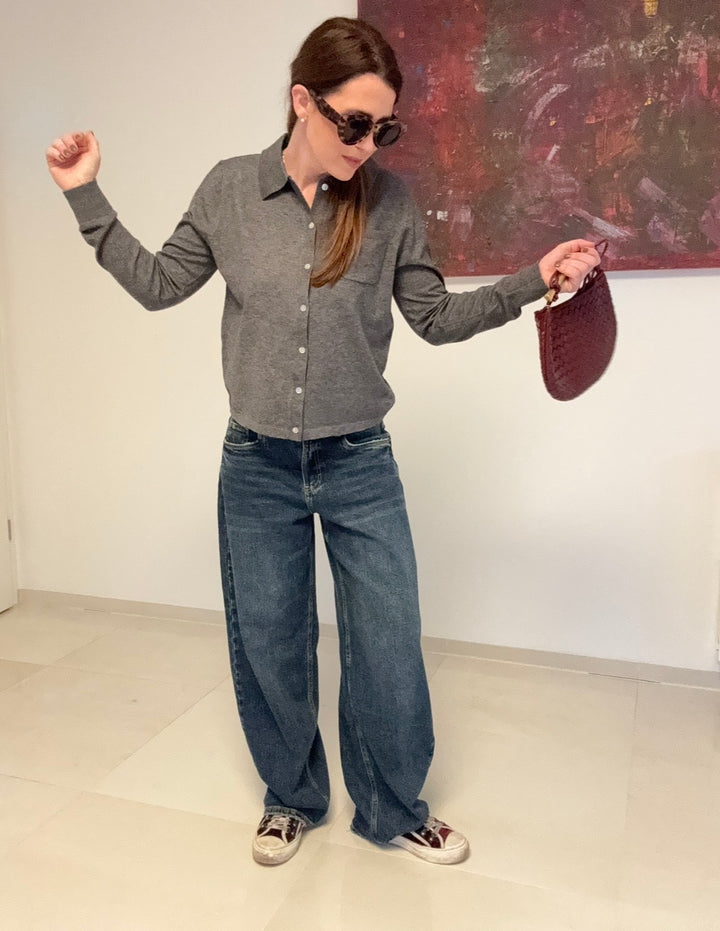 Basic-Cardigan - Grau