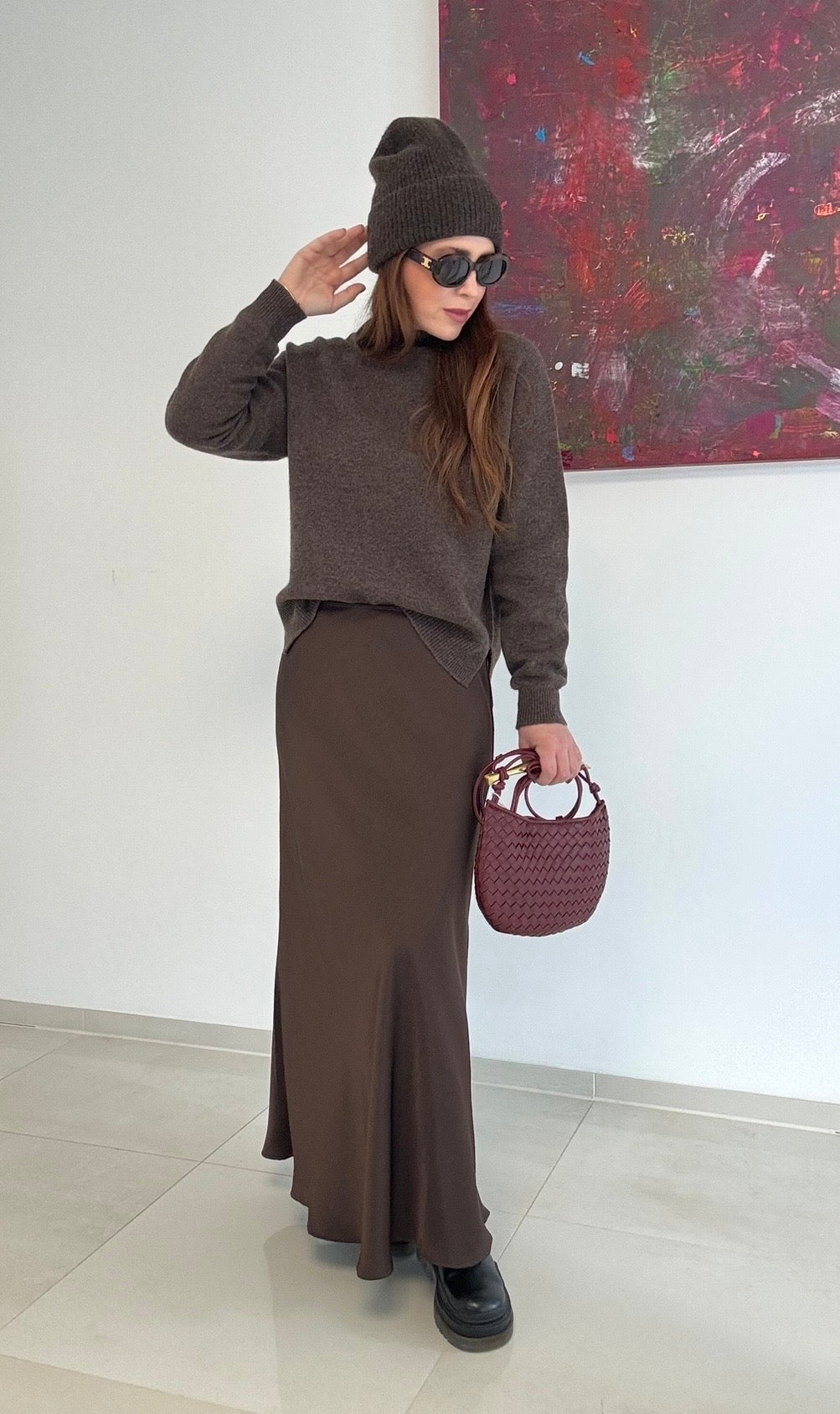 Pullover 100% Wolle - Braun