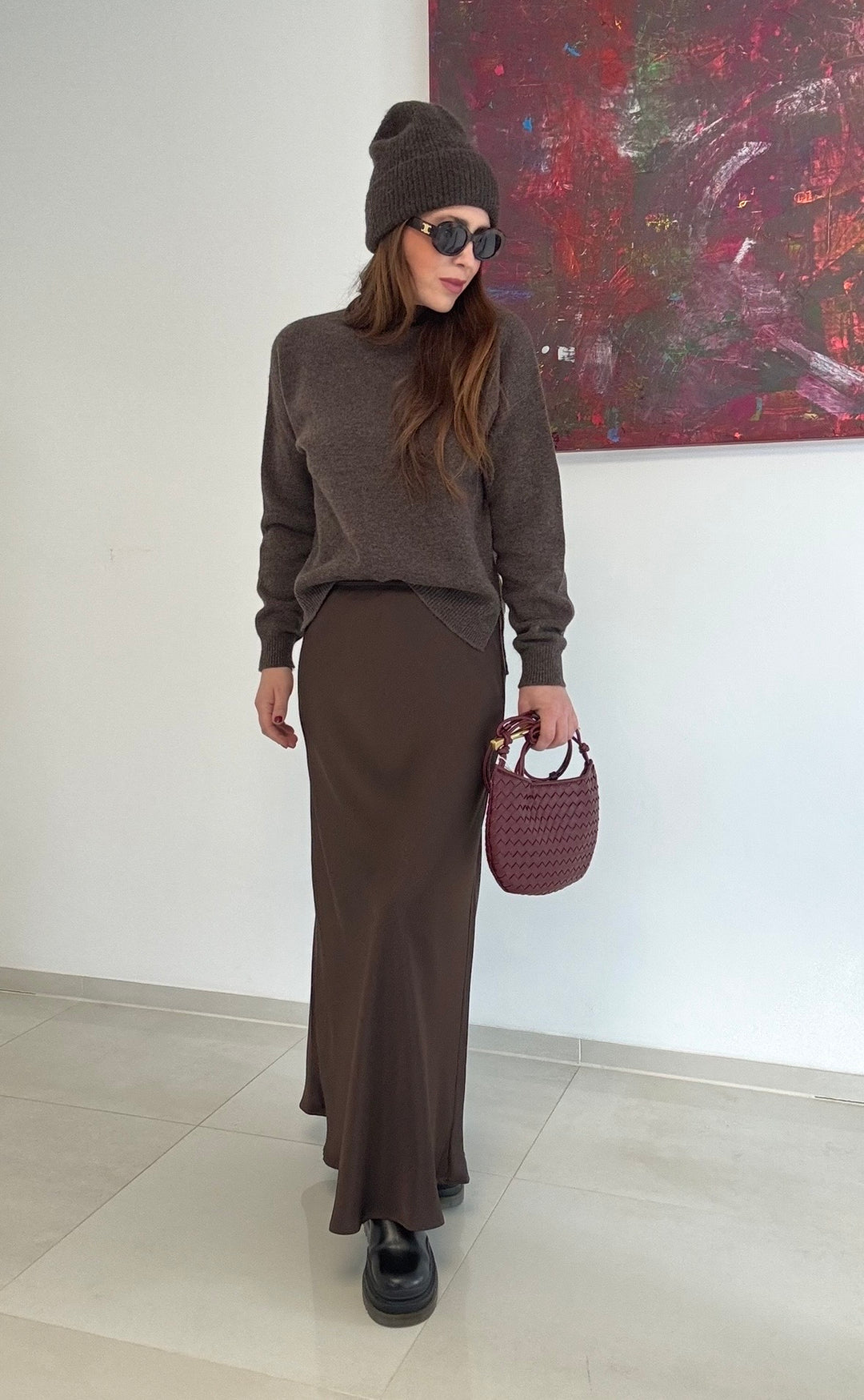 Pullover 100% Wolle - Braun