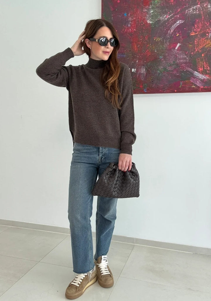 Pullover 100% Wolle - Braun