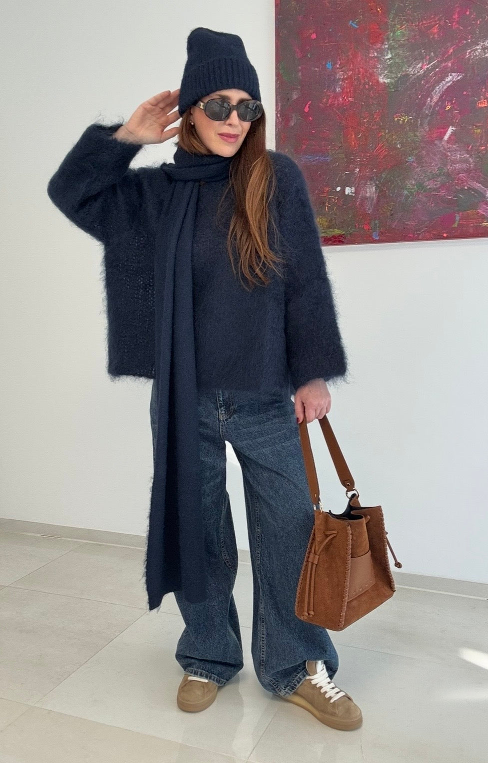 Grober Strickpullover - Navy (Vorbestellung)