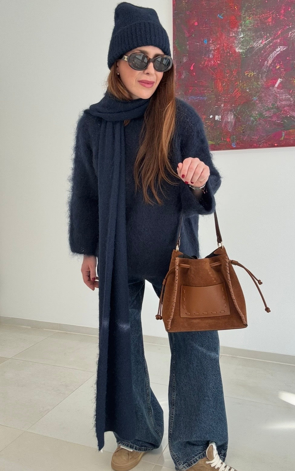 Grober Strickpullover - Navy (Vorbestellung)