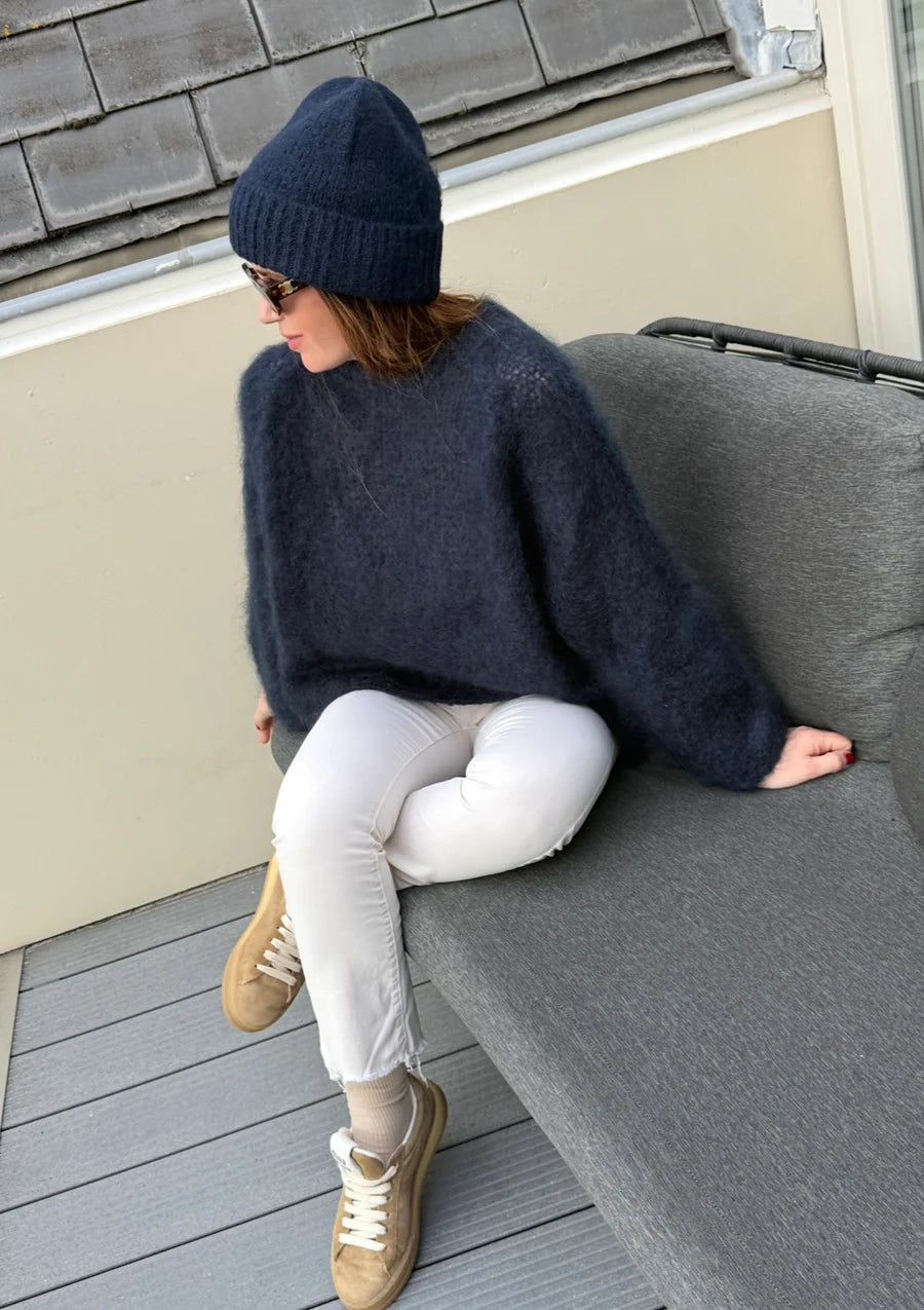 Grober Strickpullover - Navy (Vorbestellung)