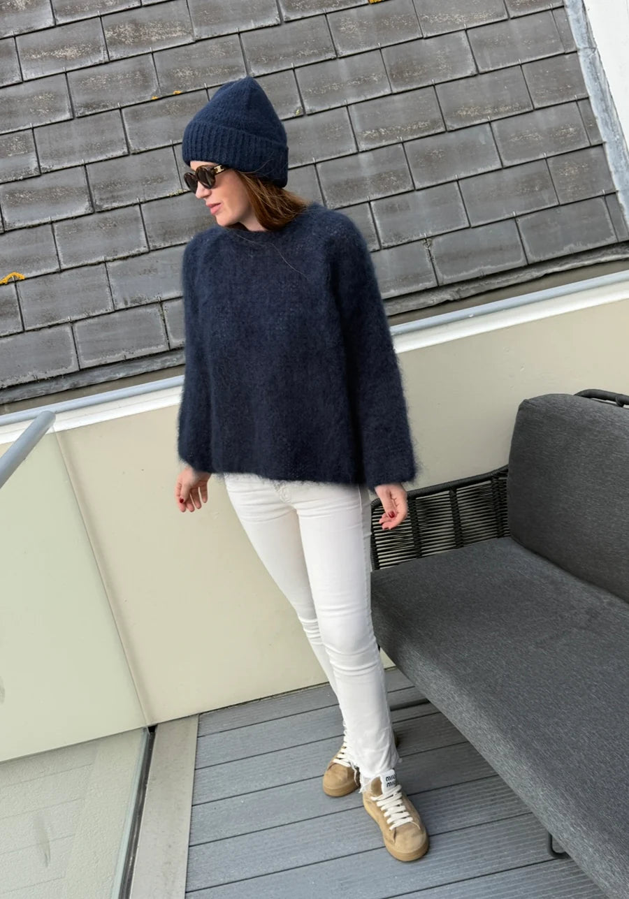 Grober Strickpullover - Navy (Vorbestellung)