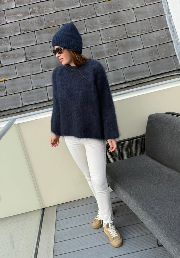 Grober Strickpullover - Navy (Vorbestellung)