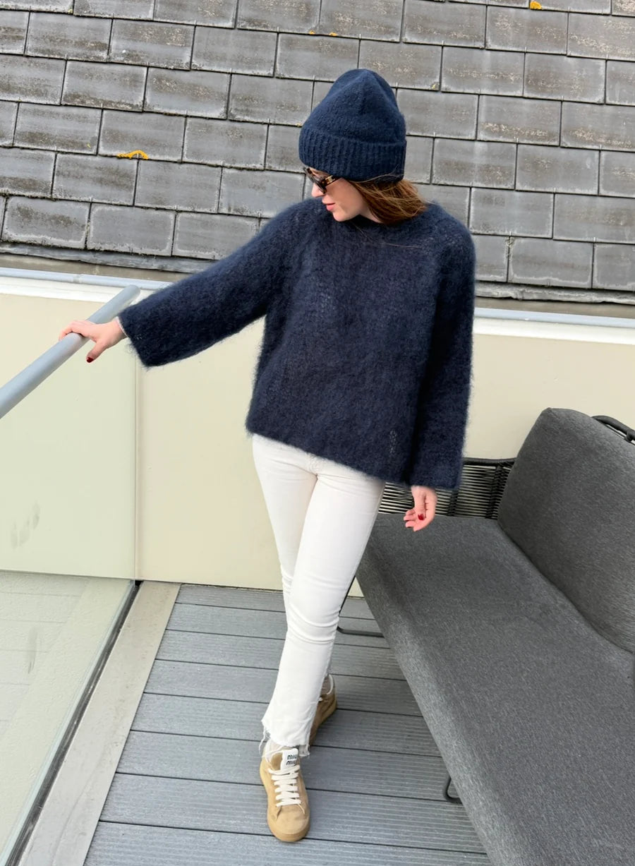 Grober Strickpullover - Navy (Vorbestellung)