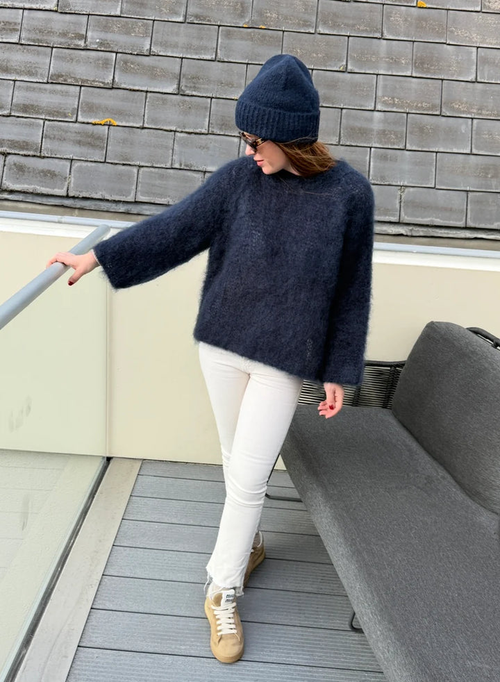 Grober Strickpullover - Navy (Vorbestellung)
