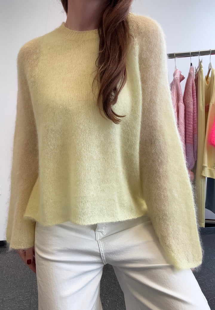Dünner Mohairpullover - Gelb
