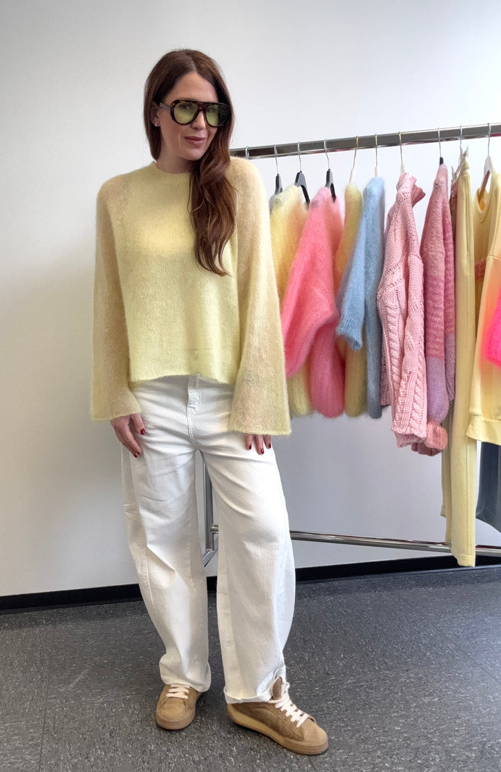 Dünner Mohairpullover - Gelb