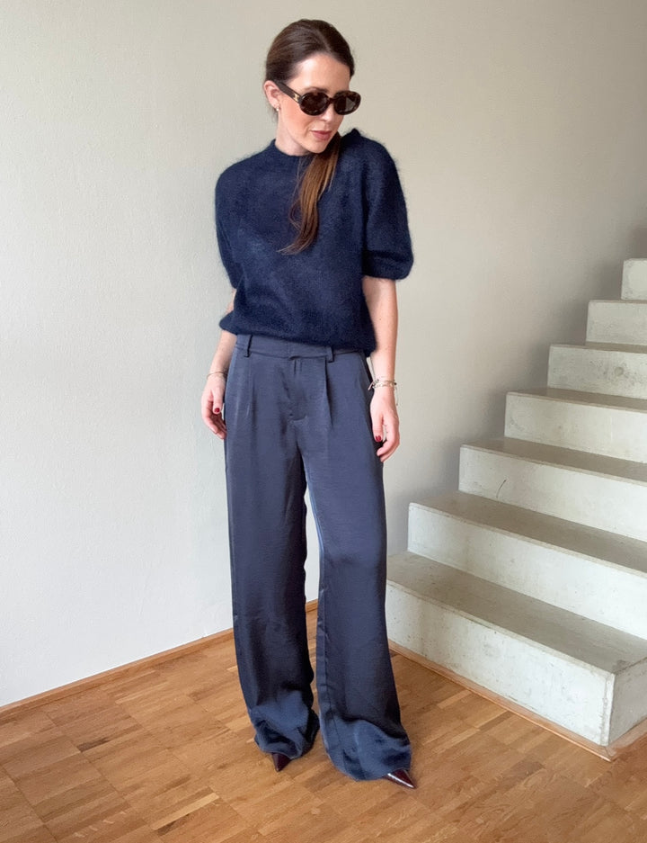 Dünnes Mohairshirt - Navy