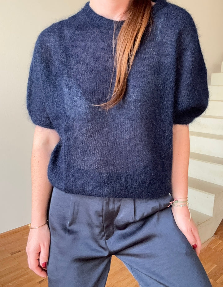 Dünnes Mohairshirt - Navy