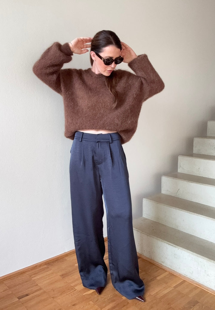 Mohair-Pullover - Braun