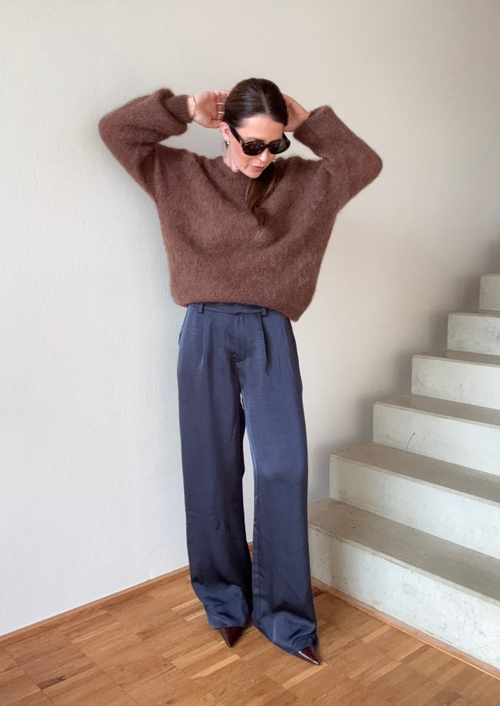 Mohair-Pullover - Braun