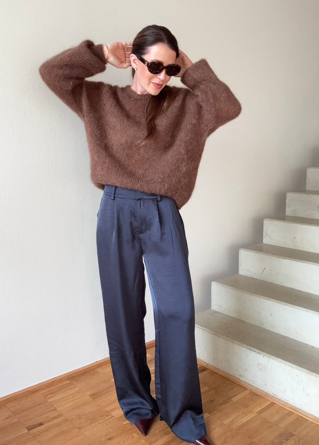 Mohair-Pullover - Braun