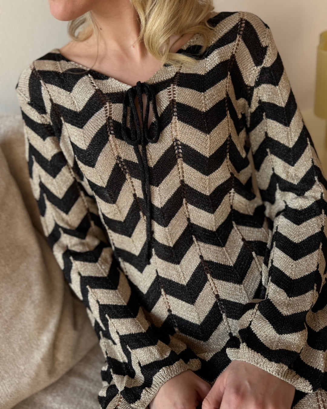 Kleid mit Print - Schwarz