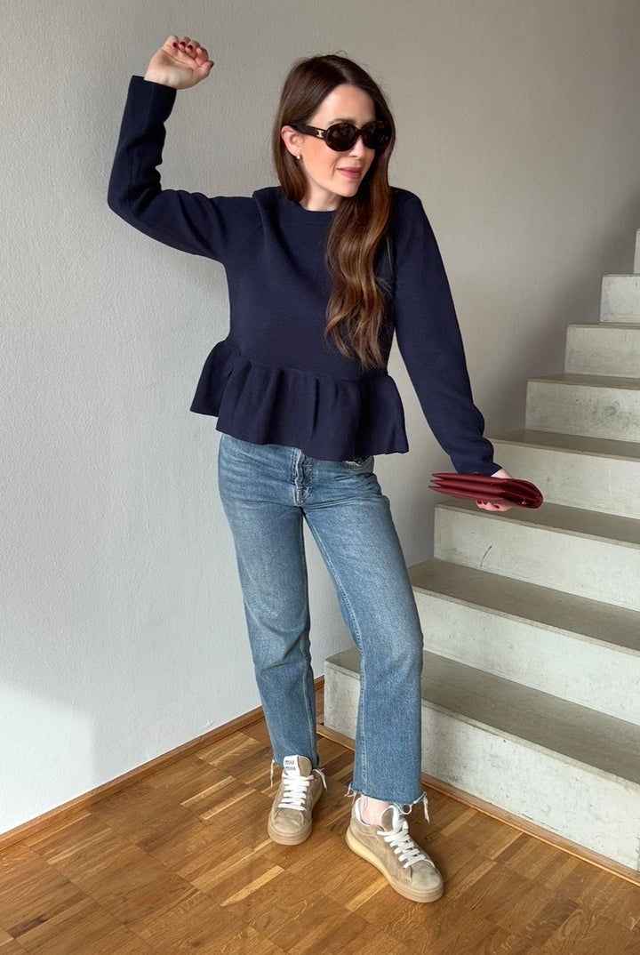 verspielter Pullover - Navy