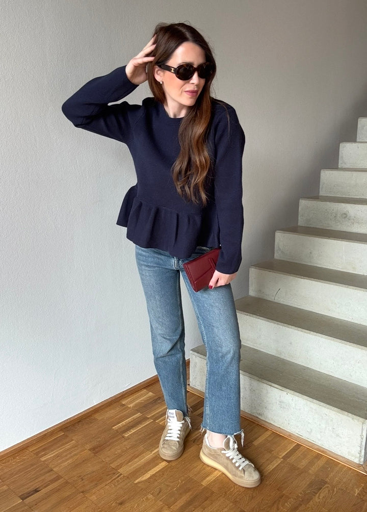 verspielter Pullover - Navy