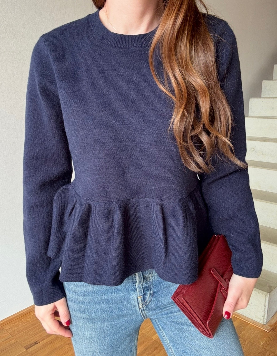 verspielter Pullover - Navy