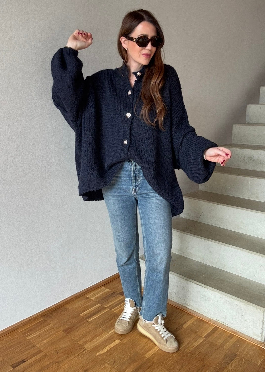 Oversize Cardigan - Navy