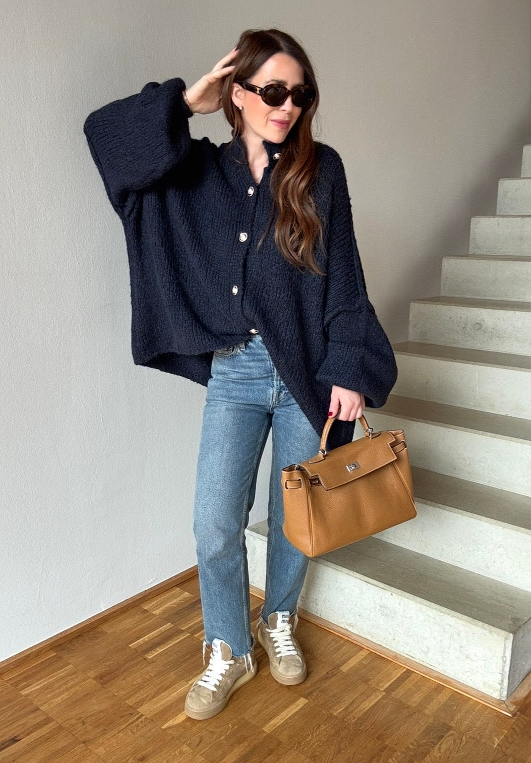 Oversize Cardigan - Navy