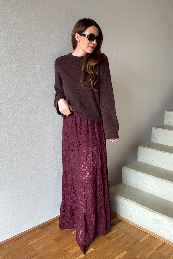 Pullover mit weiterem Arm - Braun