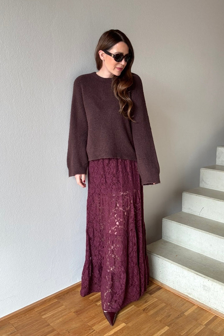 Pullover mit weiterem Arm - Braun