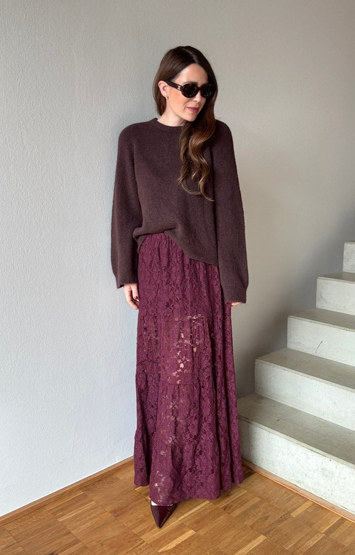 Pullover mit weiterem Arm - Braun