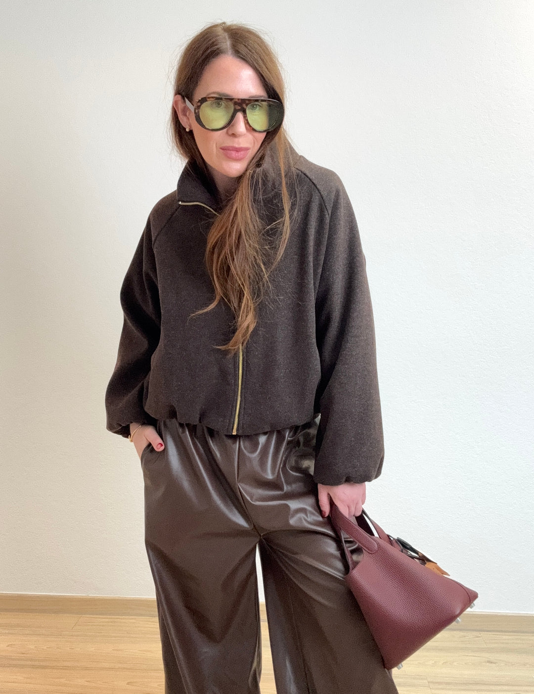 Stoffblousonjacke - Braun