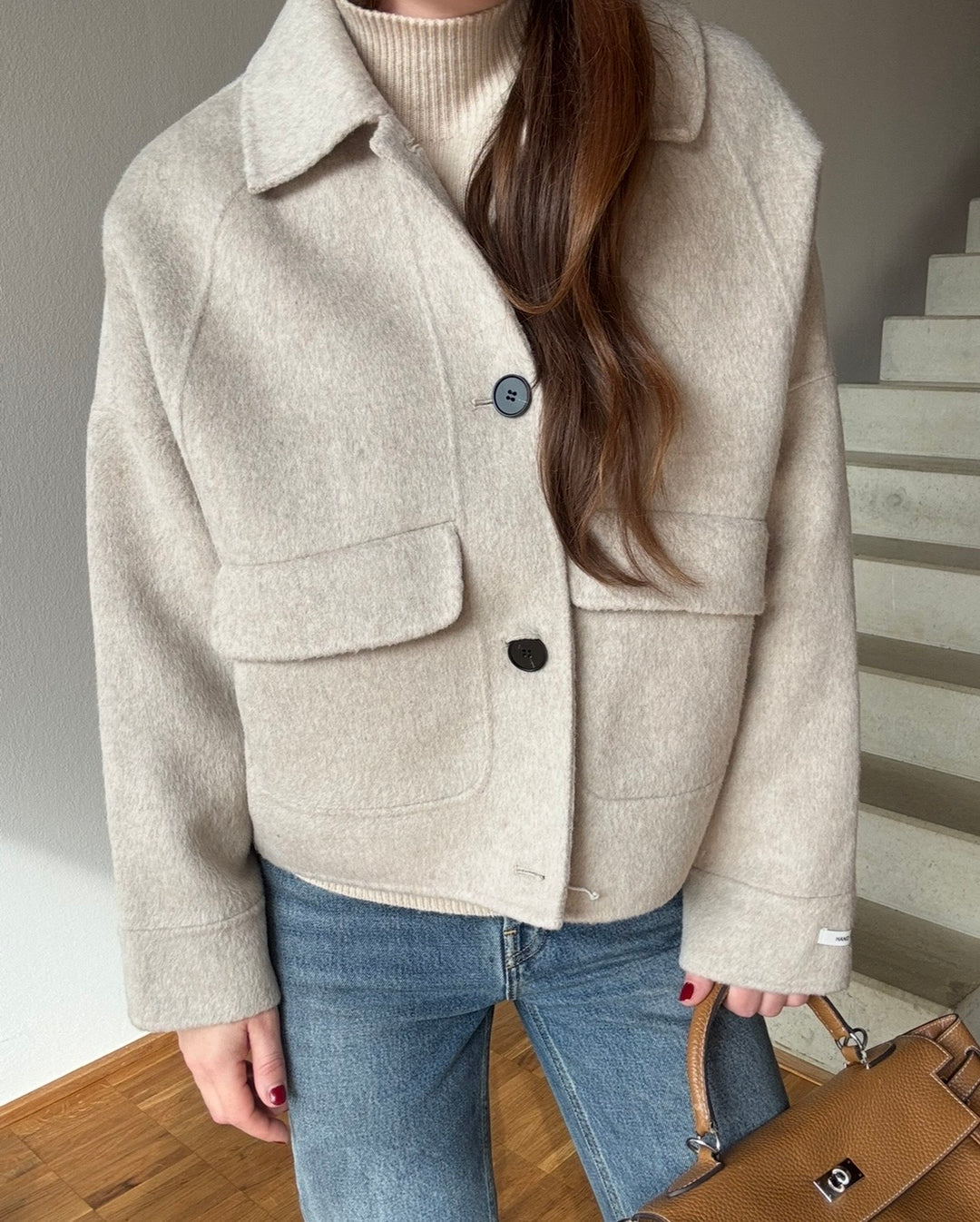 Woll/Kaschmir Jacke - Beige