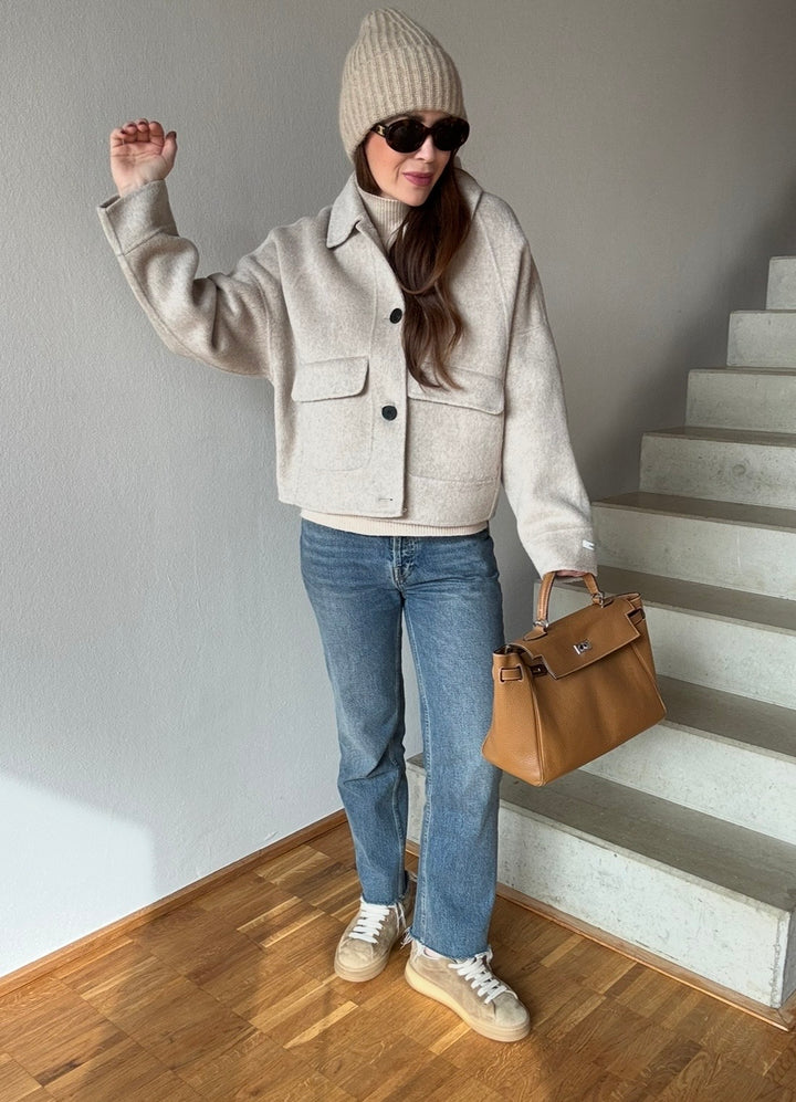 Woll/Kaschmir Jacke - Beige