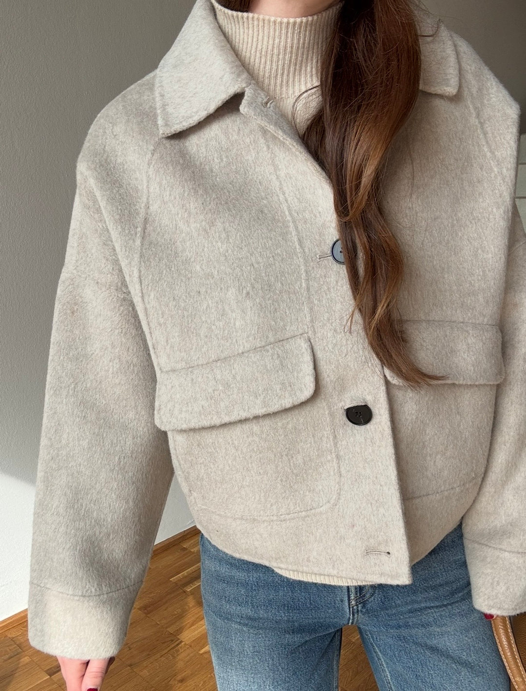 Woll/Kaschmir Jacke - Beige